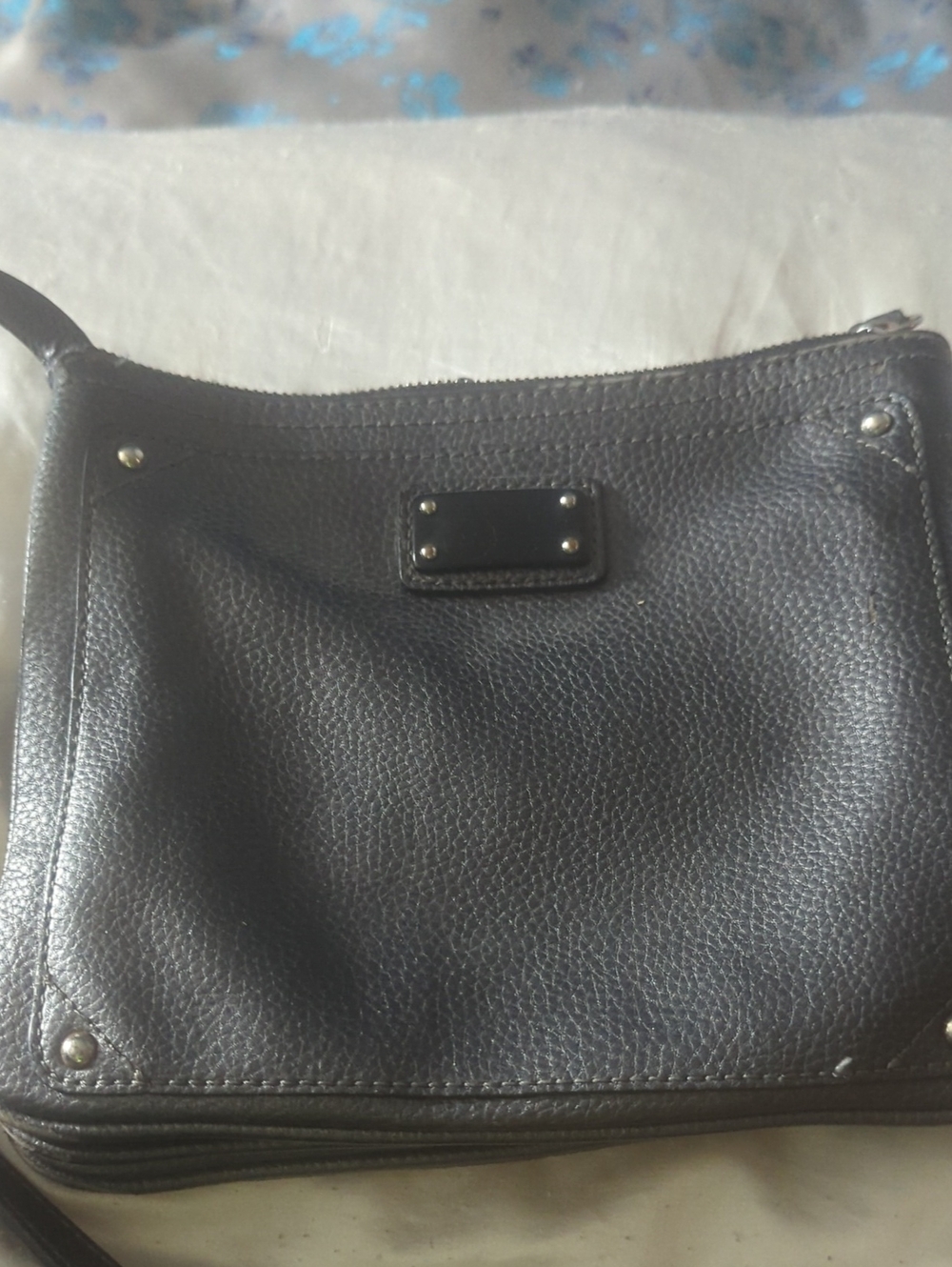 Black Pebbled Leather Crossbody Bag